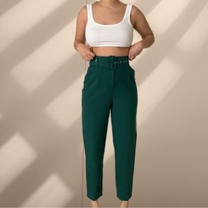 ZARA Belted Green Trousers